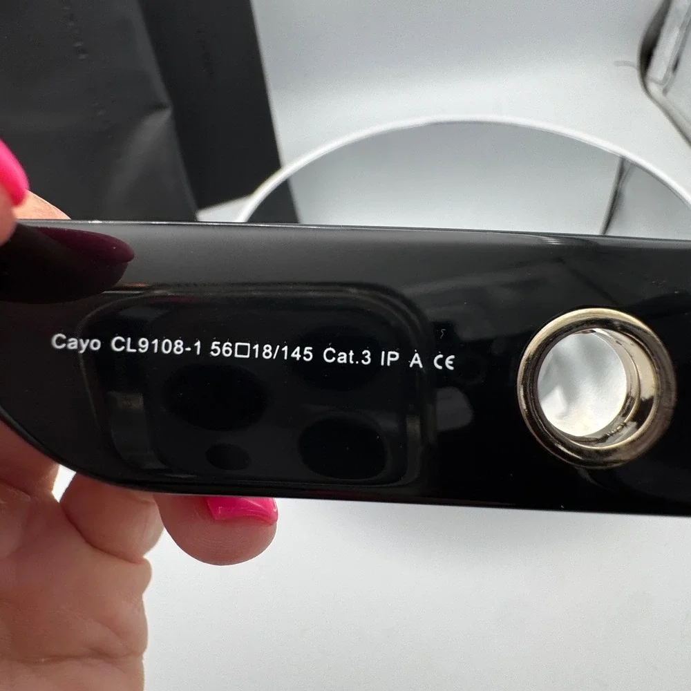 Carolina Lemke Sunglasses Rectangular CL9108-1 Black Cayo NWT Box Pouch